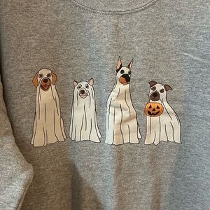 Gray Halloween Dog Crewneck Sweatshirt